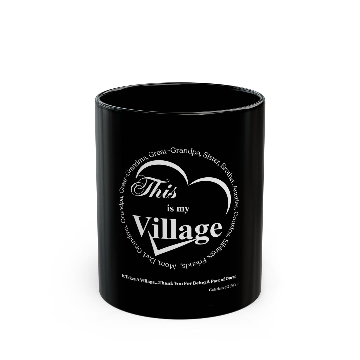 This Is My Village Black Mug